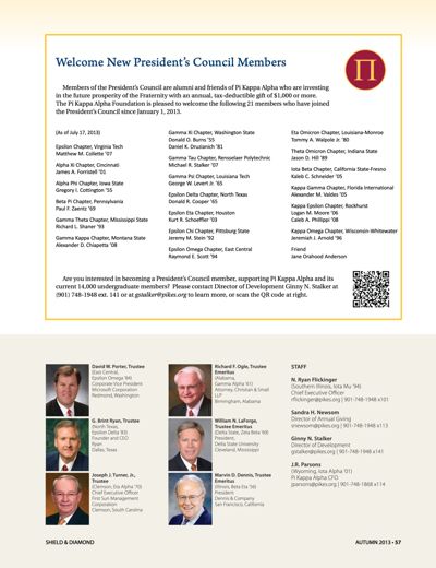 Welcome New President's Council Members